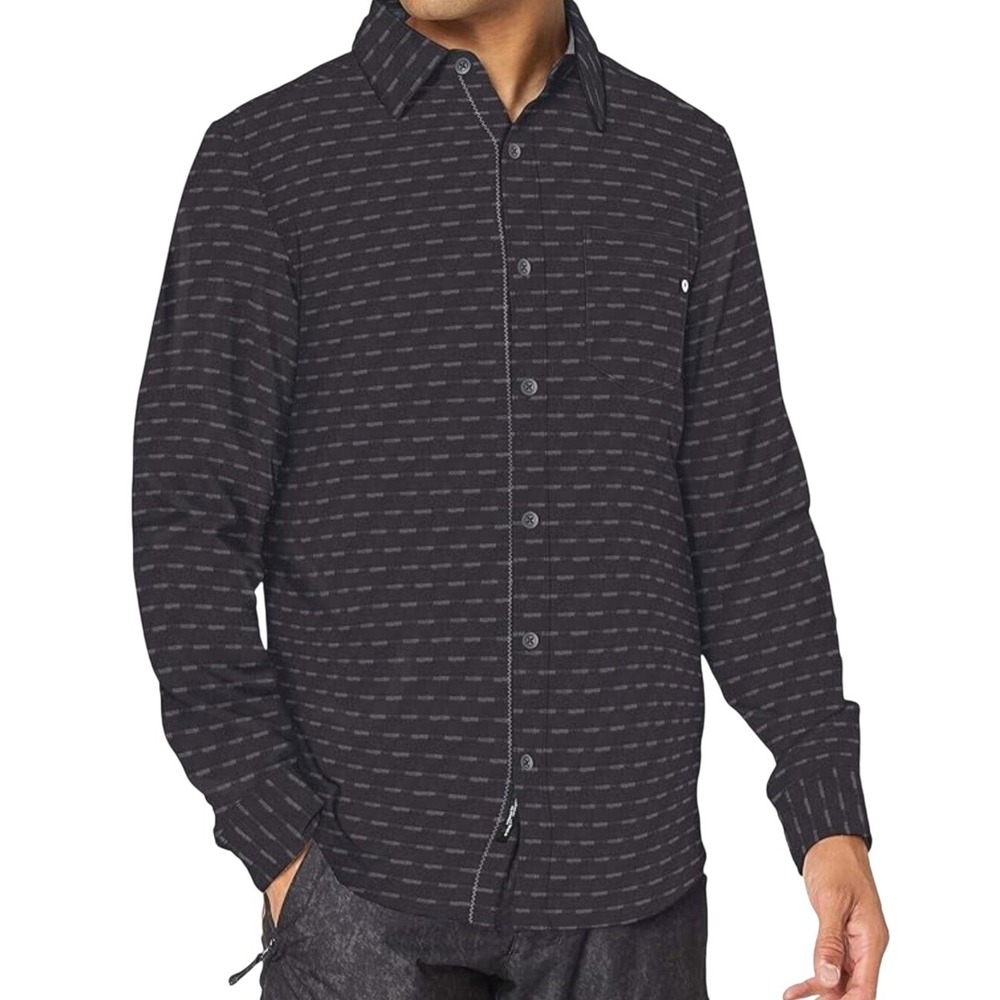 Marmot Mountain Works Men Gray Fairfax Midweight Outdoor Casual Flannel Shirt XL